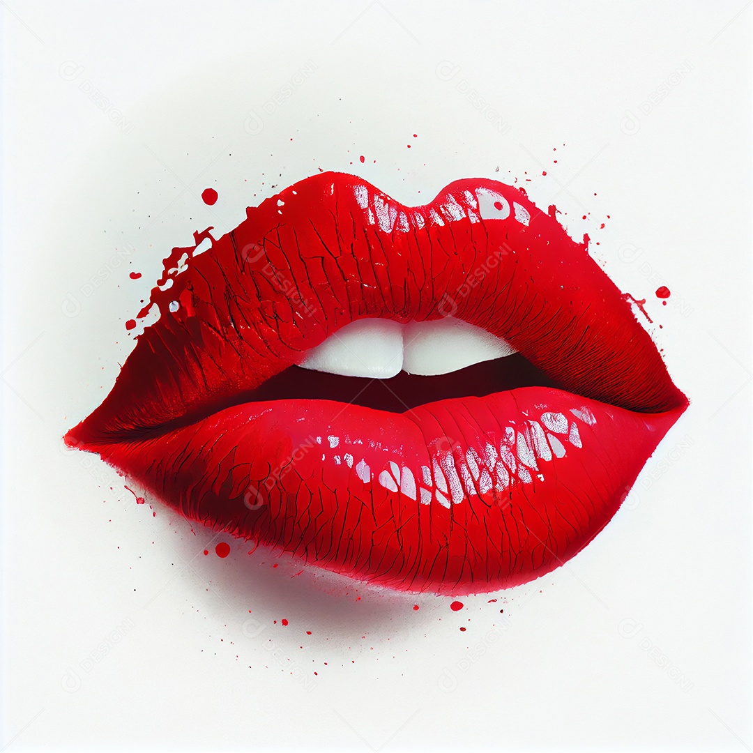 Ilustração de uma boca vermelha