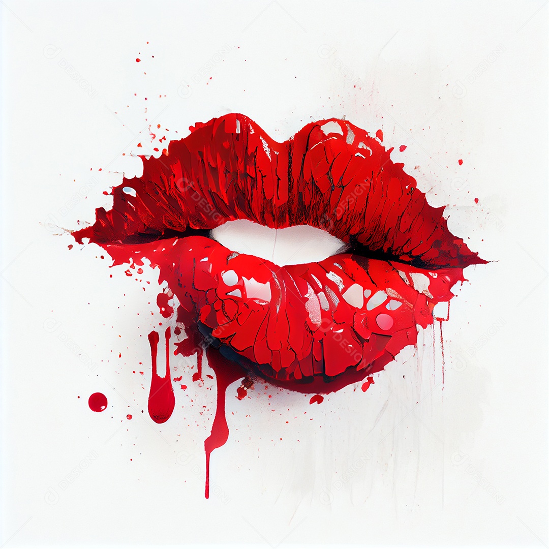 Ilustração de uma boca vermelha