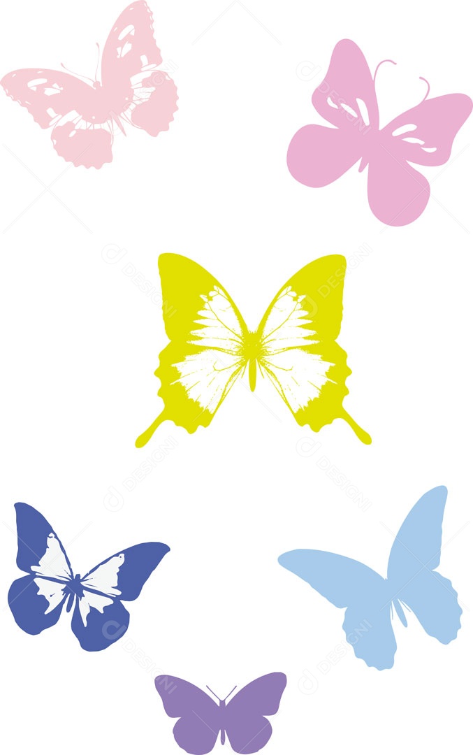 Ilustração de Borboletas Vetor EPS Editável