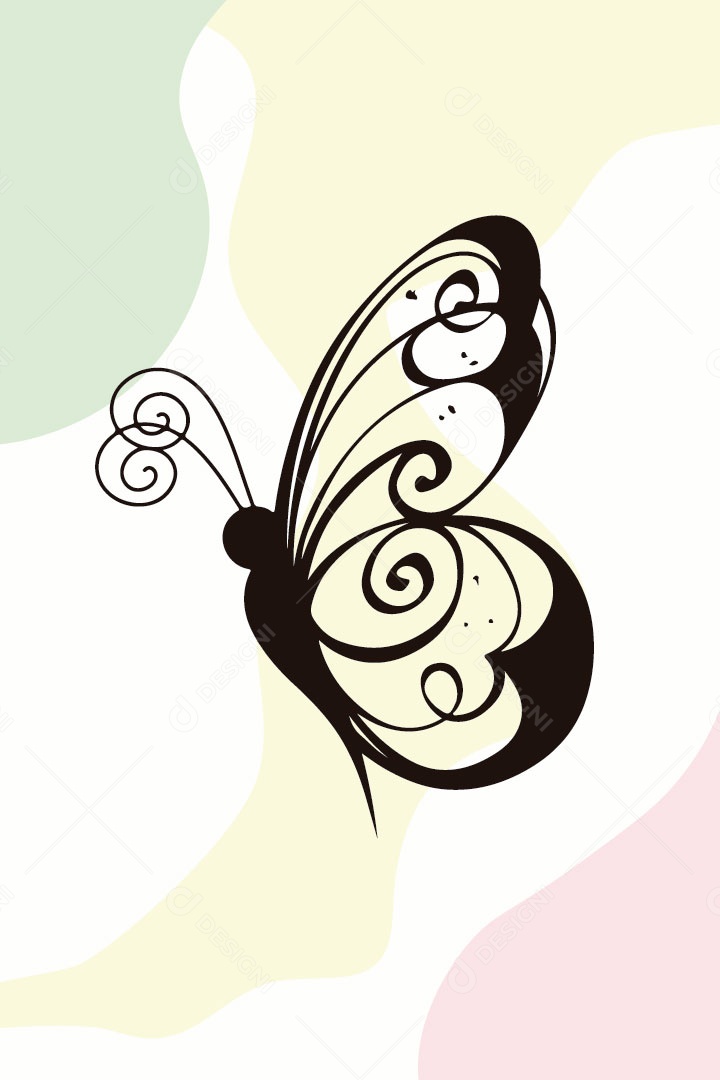 Ilustração de Borboleta Vetor EPS Editável