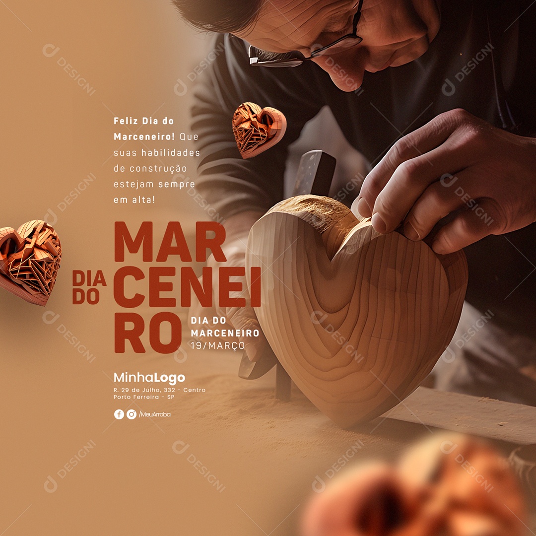 Feliz Dia do Marceneiro Que Suas Habilidades De Construção Estejam Sempre Em Alta Social Media PSD Editável