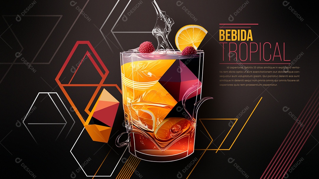Layout Bebida Tropical AI + EPS Editável