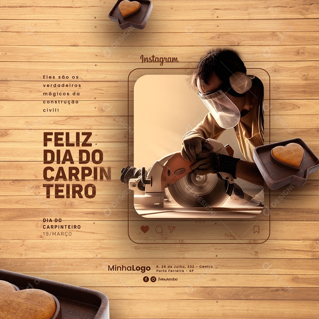 Eles São Os Verdadeiros Mágicos Da Construção Civil Dia Do Carpinteiro Social Media PSD Editável