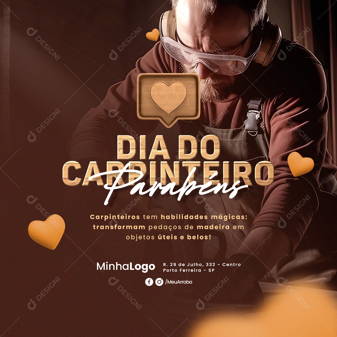 Carpinteiros Tem Habilidades Mágicas Dia Do Carpinteiro Social Media PSD Editável