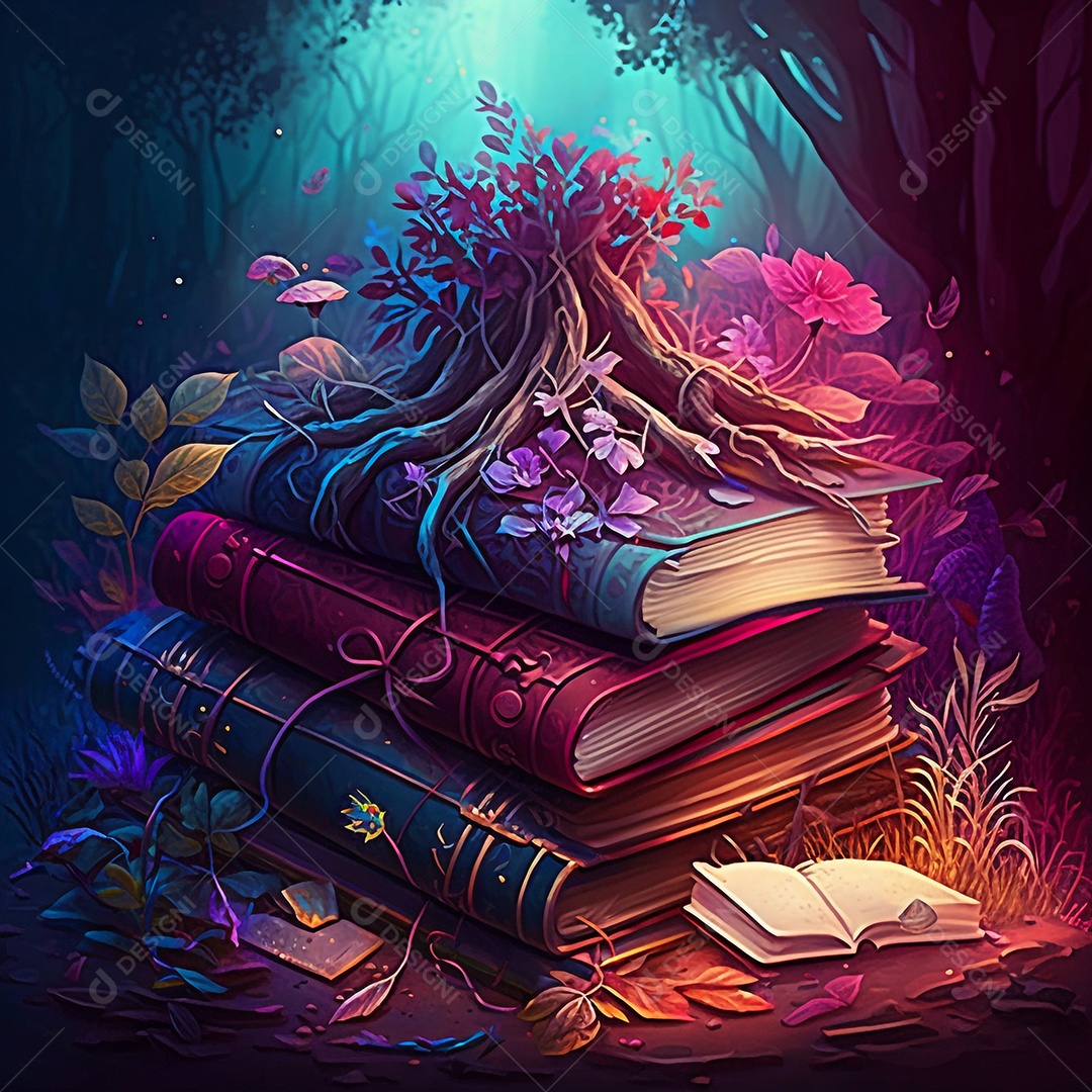 Floresta mágica colorida