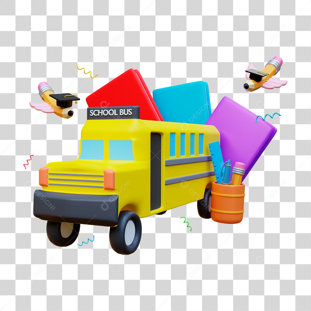 Ônibus Escolar PNG Transparente