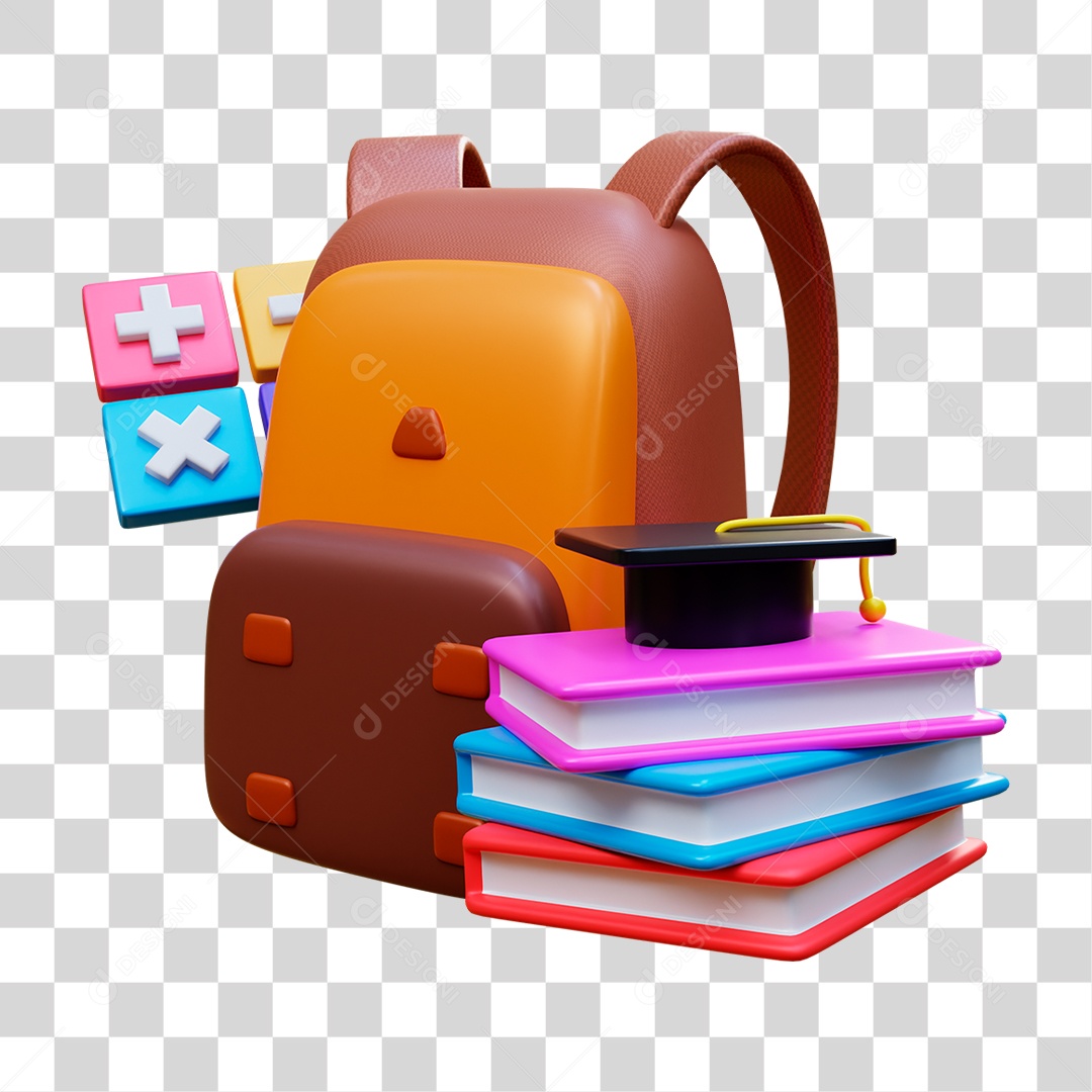 Bolsa Escolar PNG Transparente