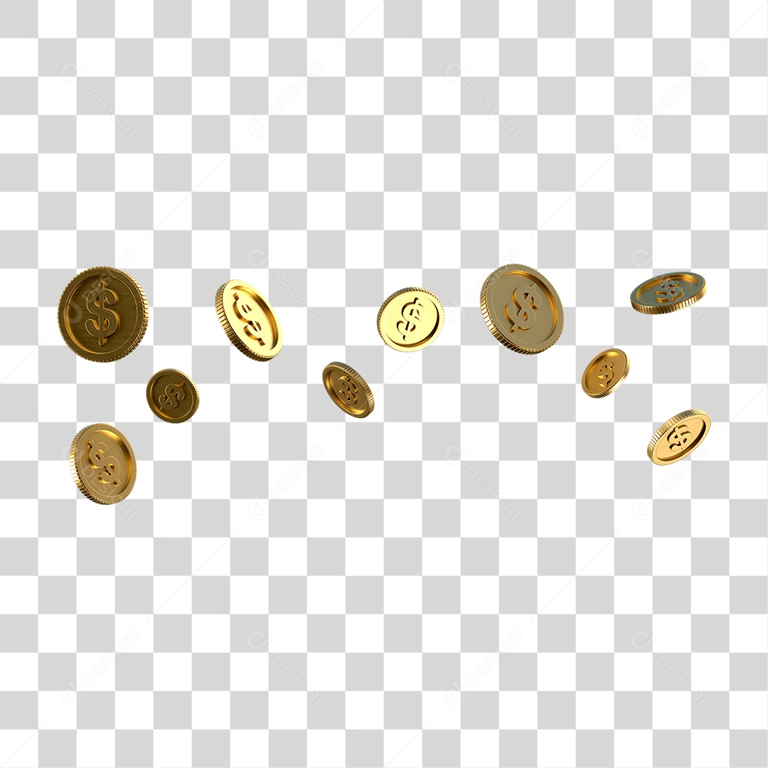 Moeda Dourada PNG Transparente