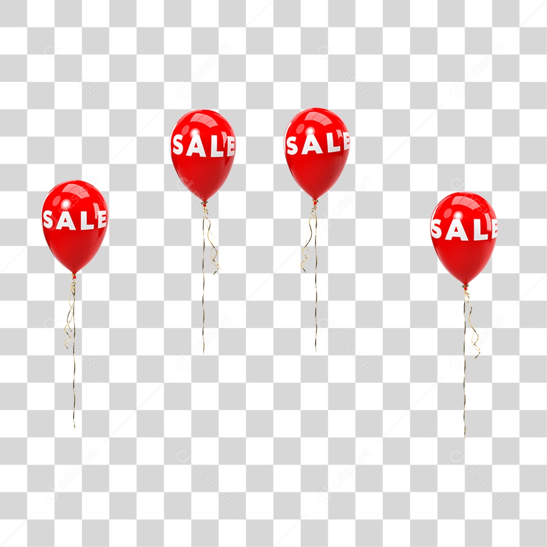 Balão Vermelho PNG Transparente