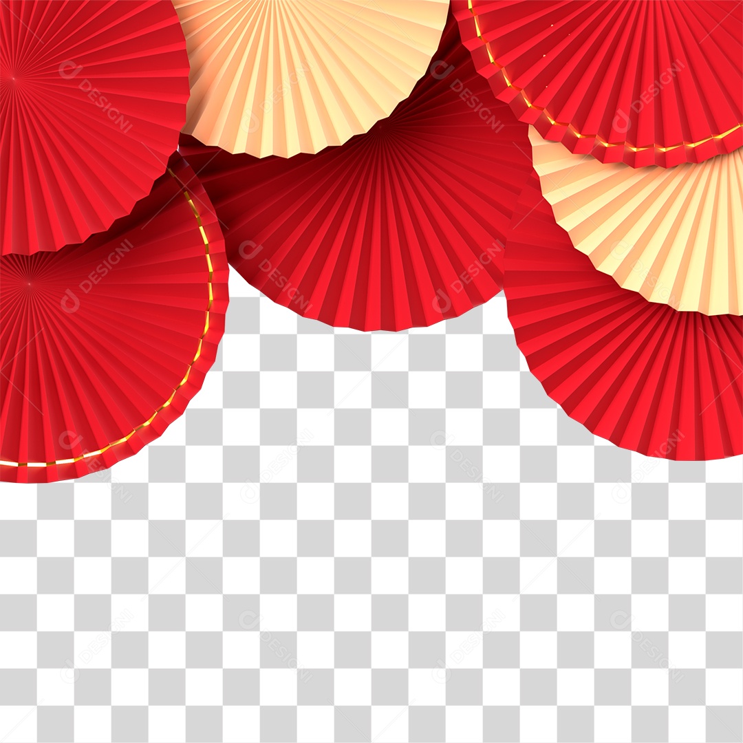 Leque Chinês PNG Transparente