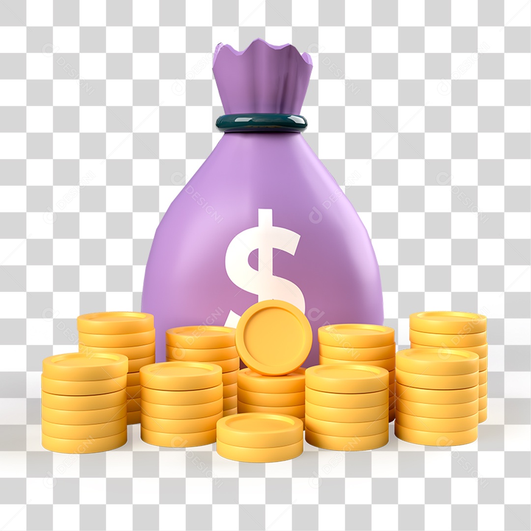 Saco de Dinheiro PNG Transparente