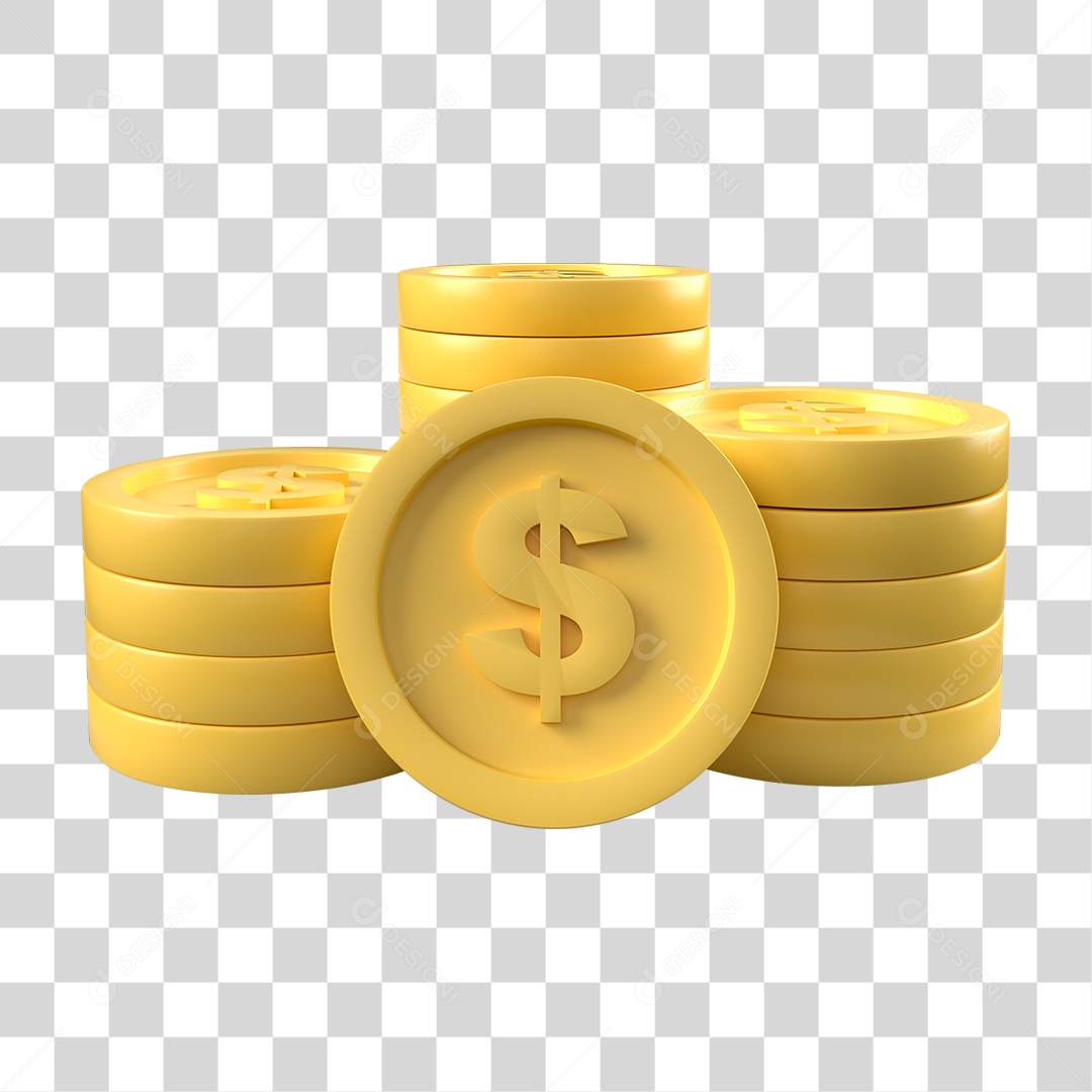 Pilha de Moedas PNG Transparente