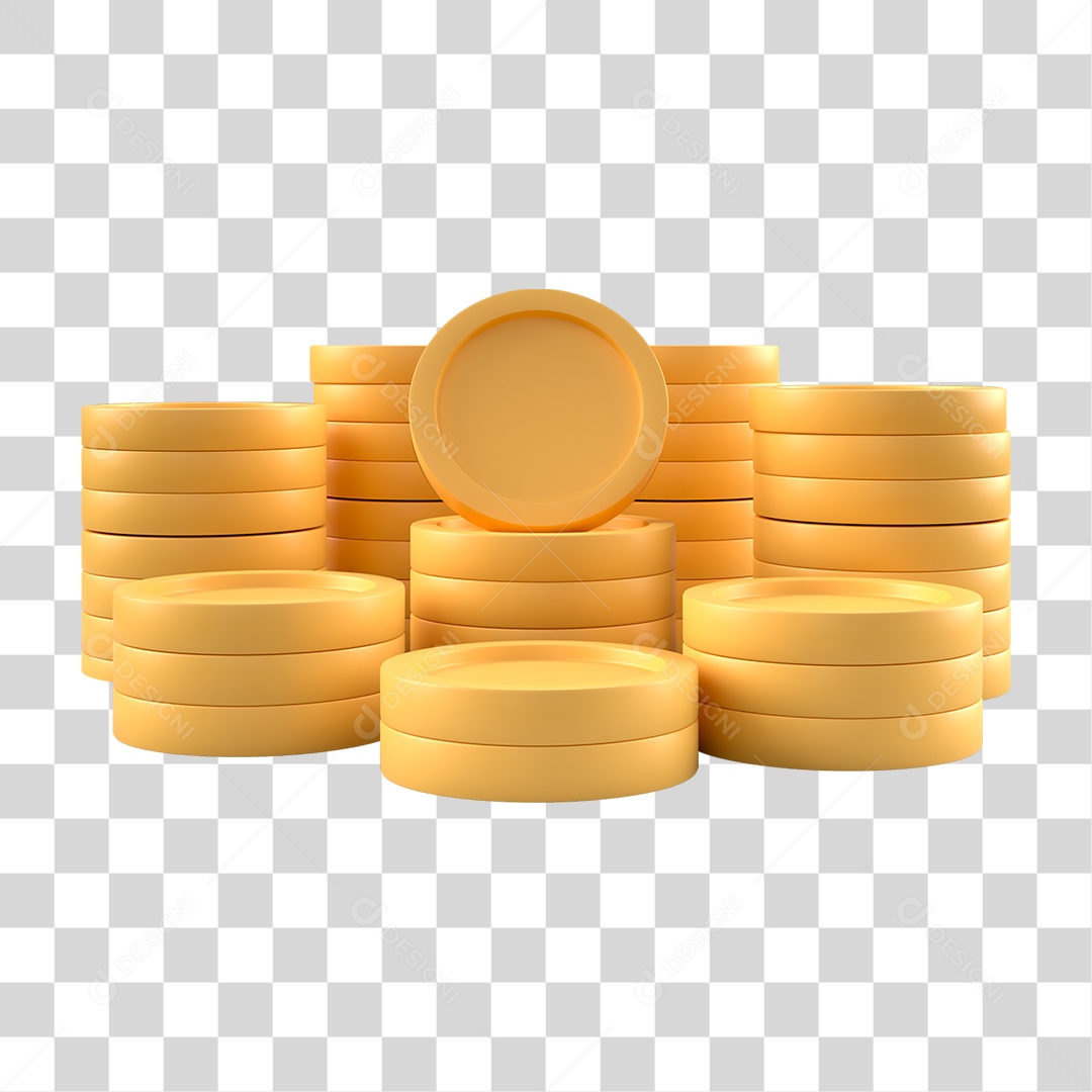 Pilha de Moedas PNG Transparente