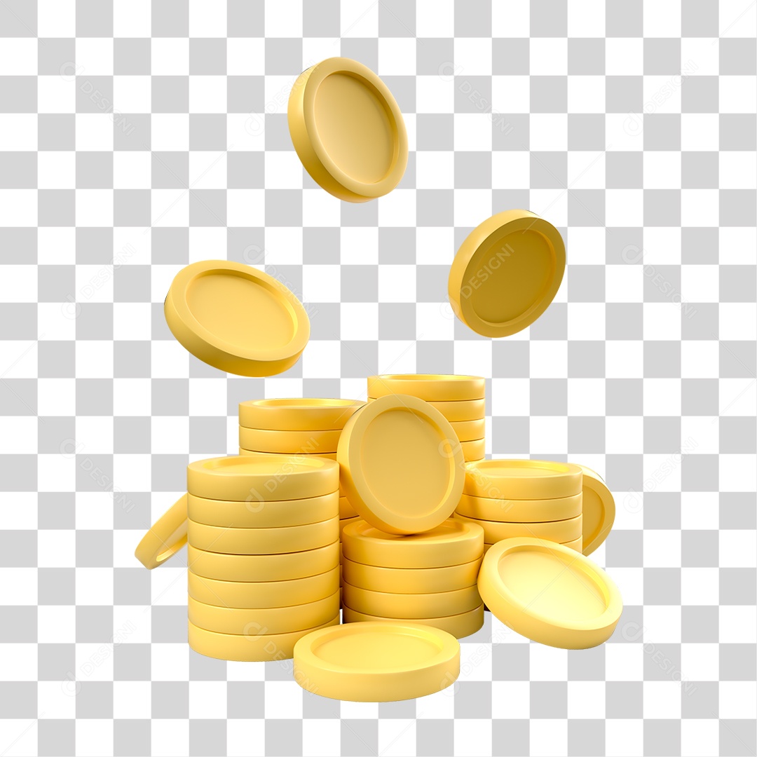 Pilha de Moedas PNG Transparente