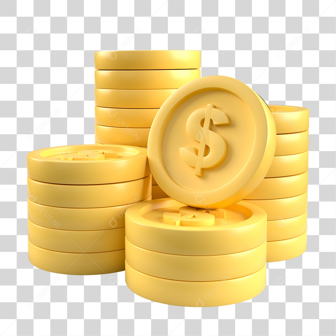 Pilha de Moedas PNG Transparente