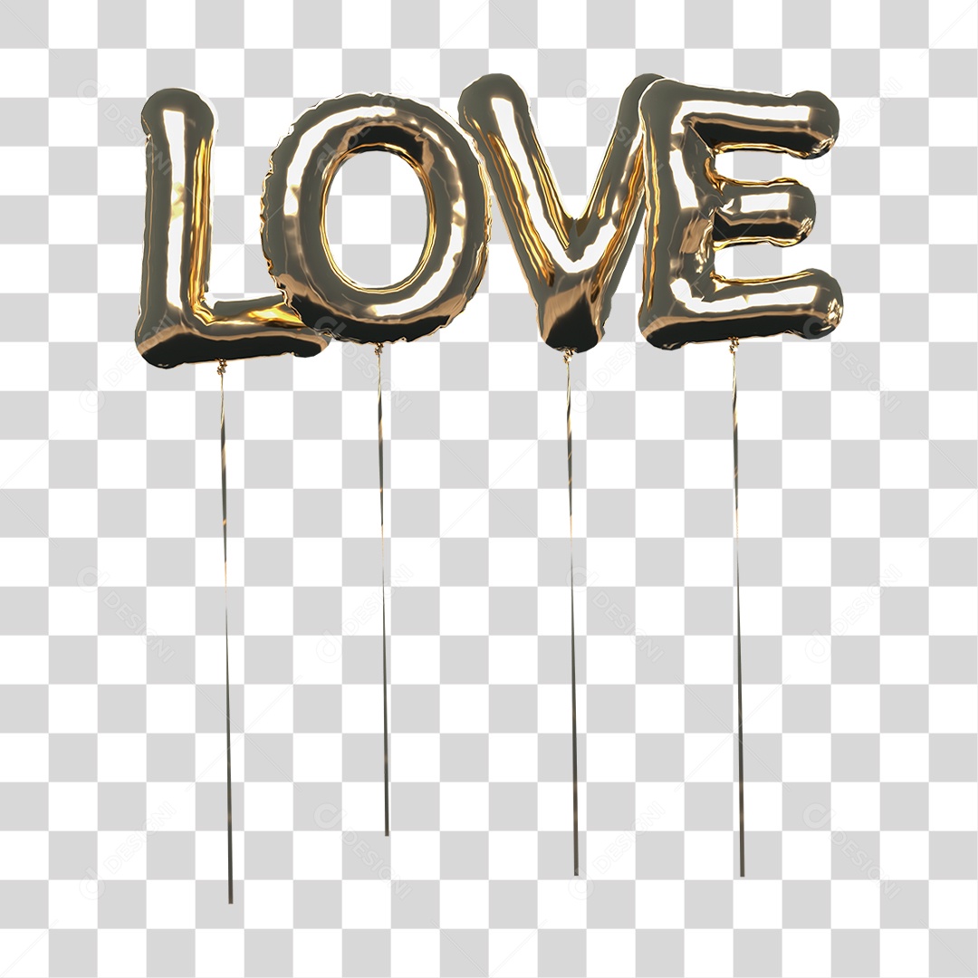 Balões de Letras PNG Transparente