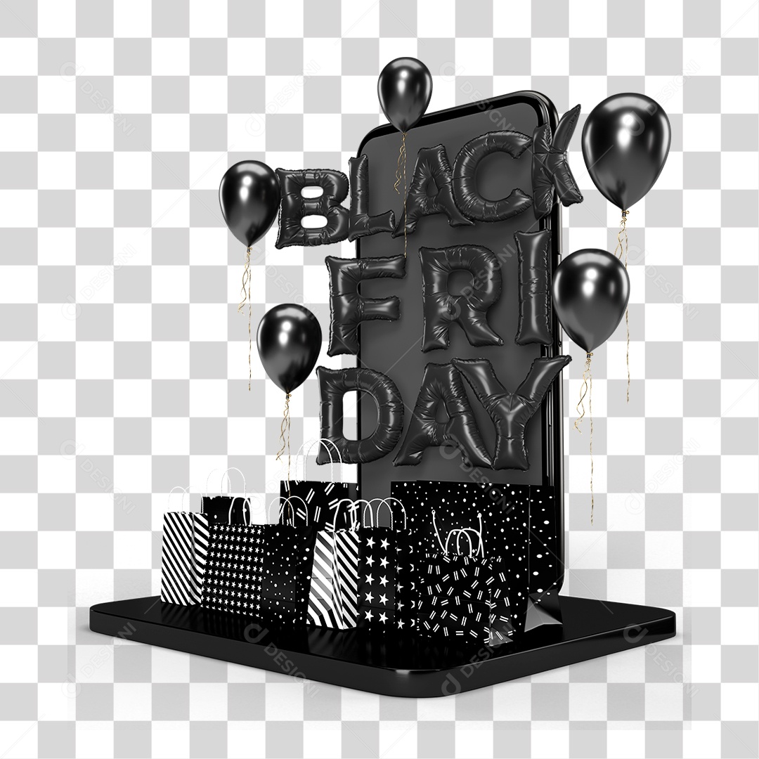 Selo 3D Black Friday PNG Transparente