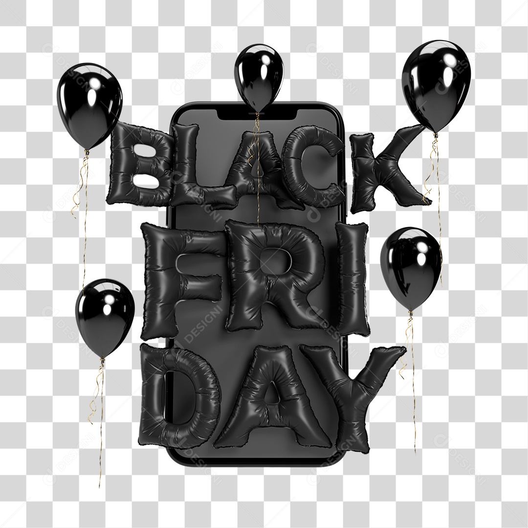 Selo 3D Black Friday PNG Transparente