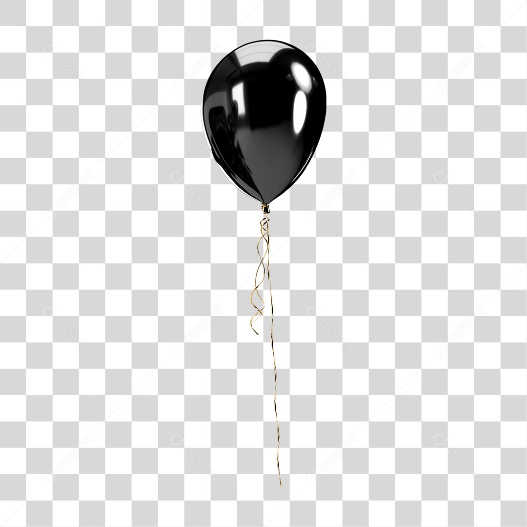 Balão Preto PNG Transparente