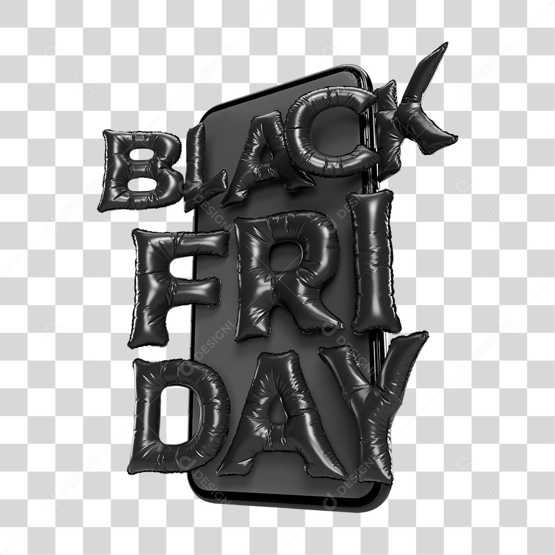 Selo 3D Black Friday PNG Transparente