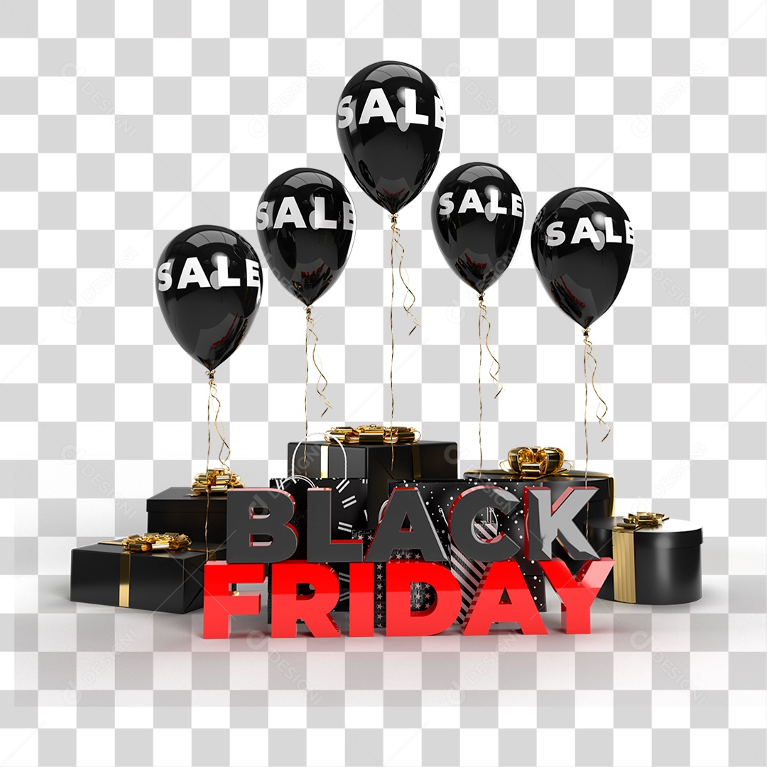 Selo 3D Black Friday PNG Transparente