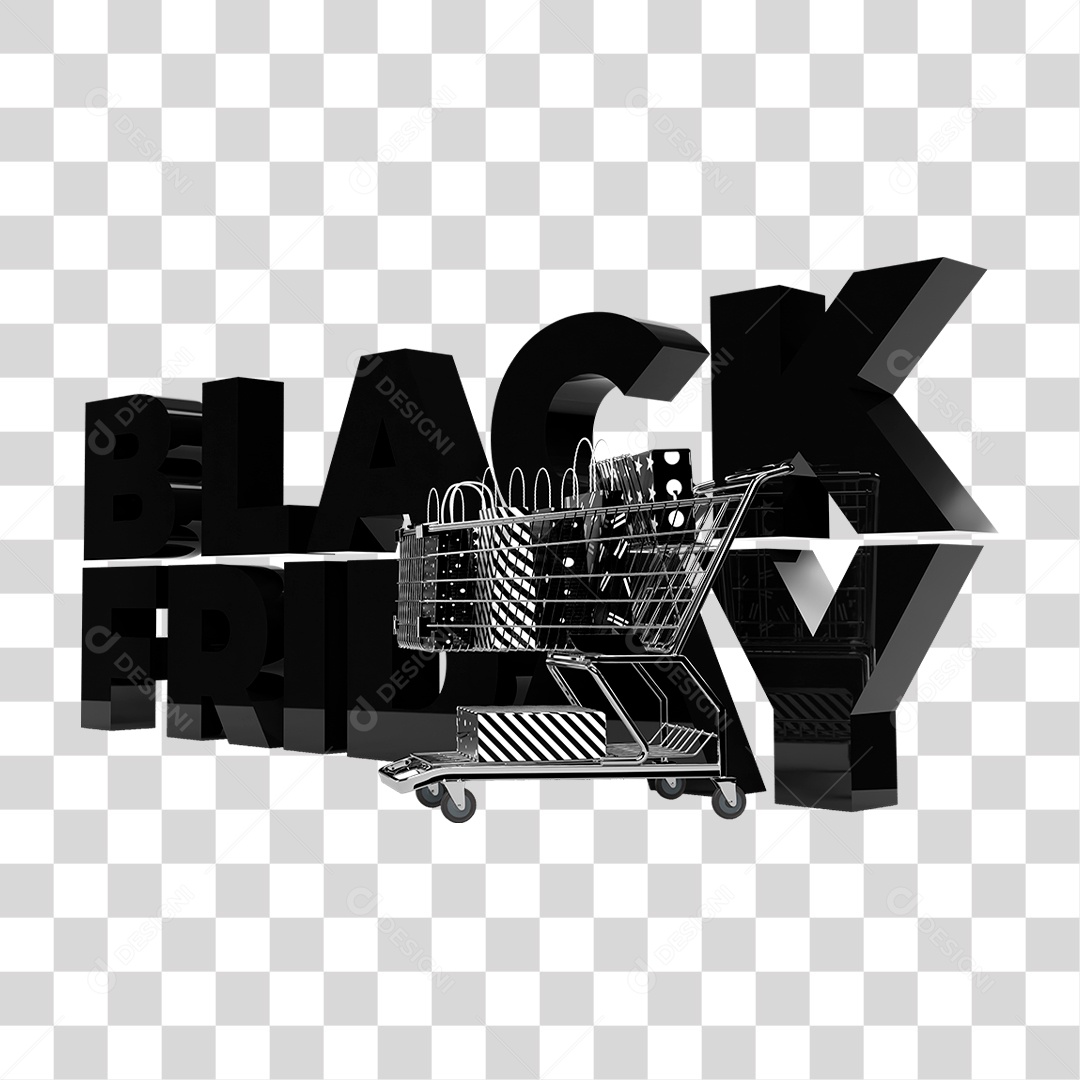 Selo 3D Black Friday PNG Transparente