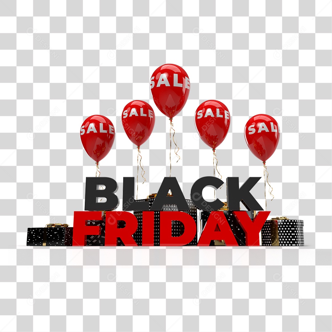 Selo 3D Black Friday PNG Transparente