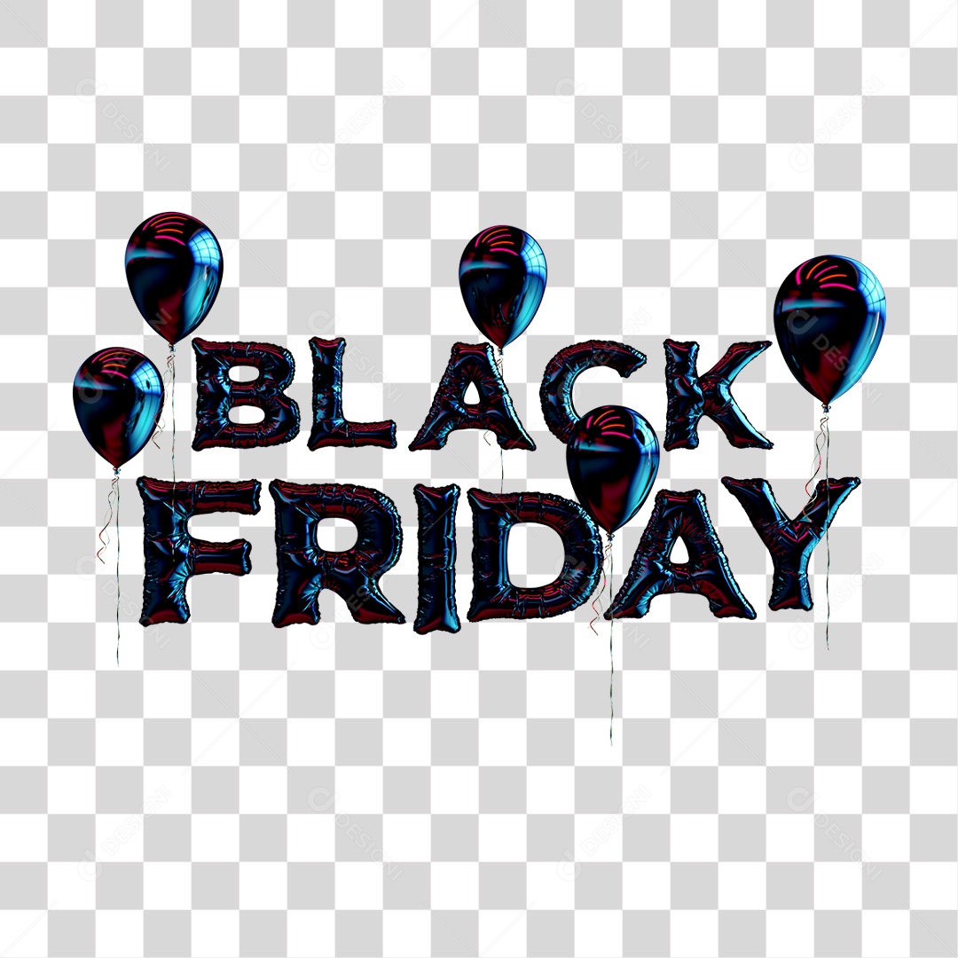 Selo 3D Black Friday PNG Transparente