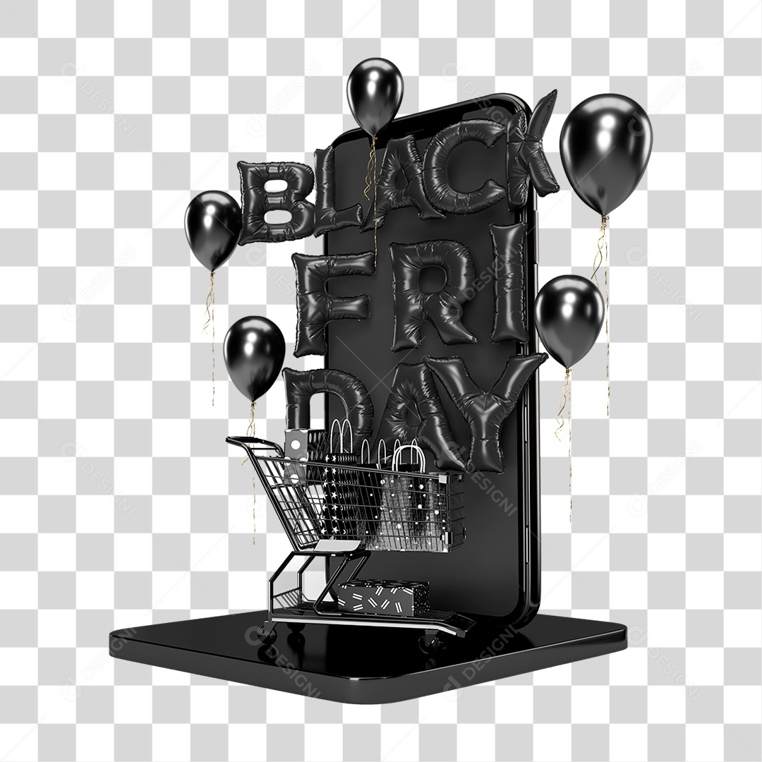 Selo 3D Black Friday PNG Transparente