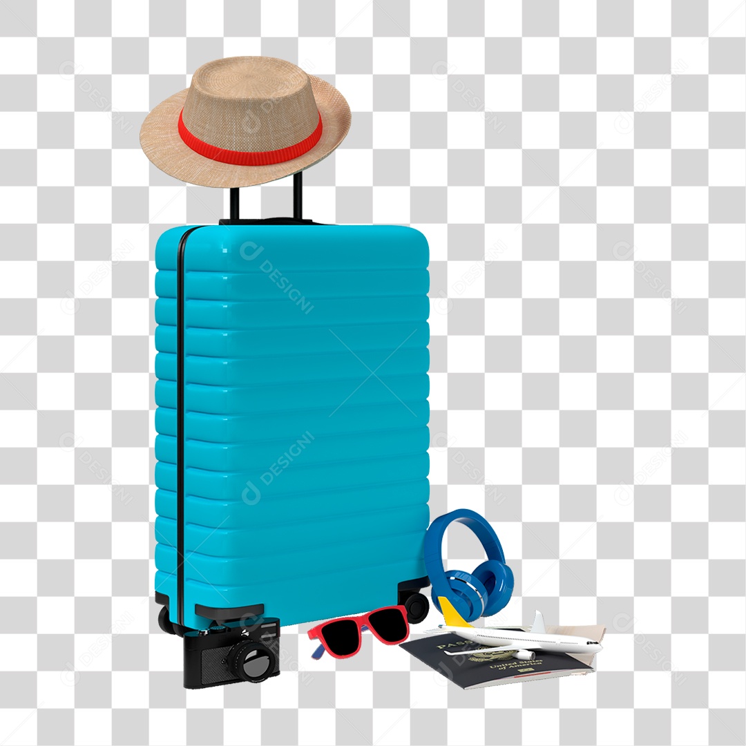 Mala Azul PNG Transparente