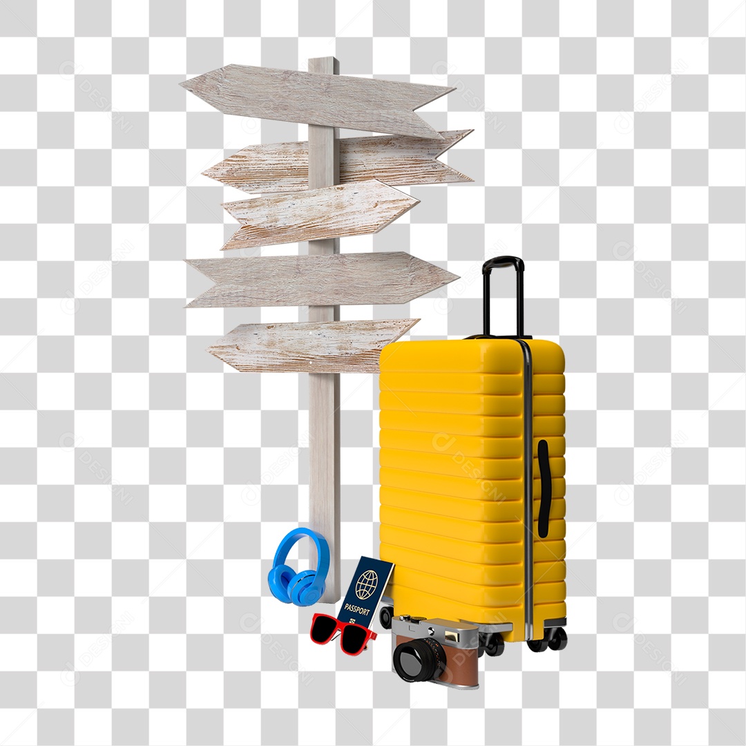 Mala Amarela PNG Transparente