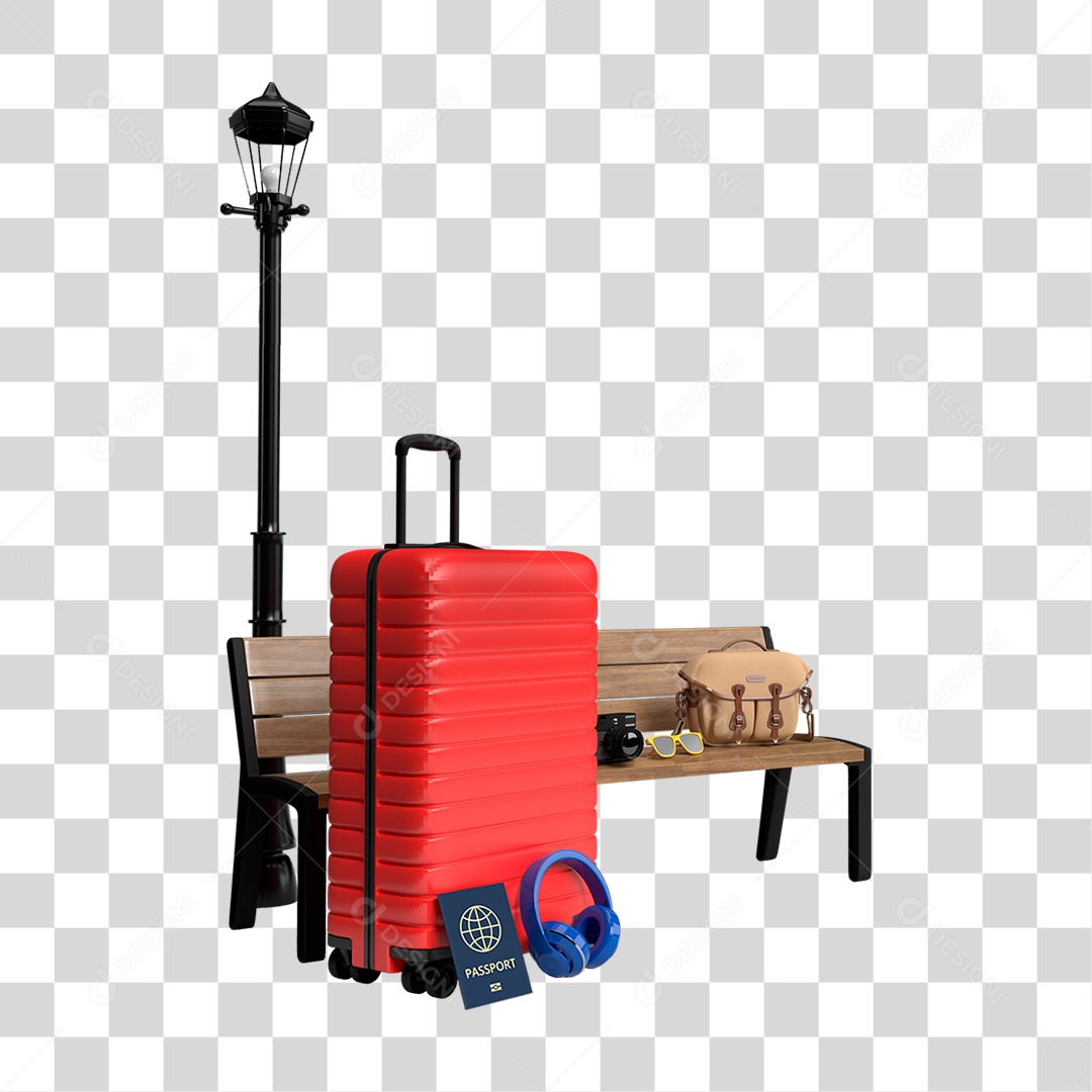 Mala Vermelha PNG Transparente