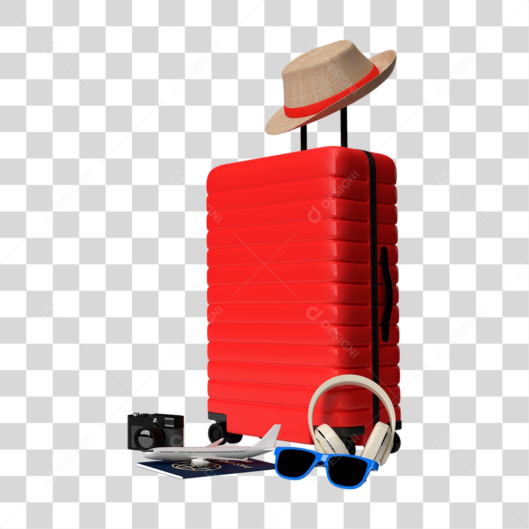 Mala Vermelha PNG Transparente