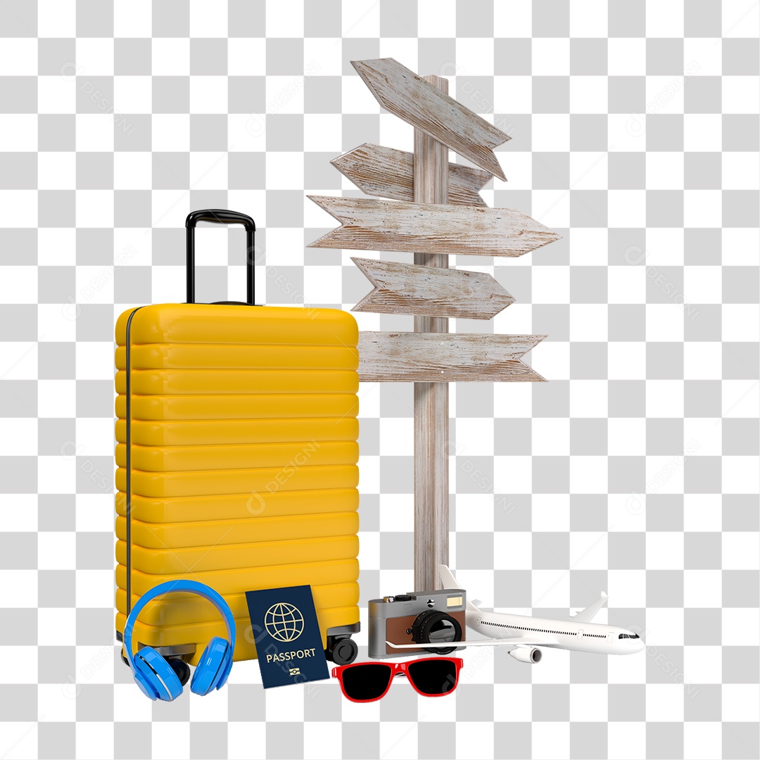 Mala Amarela PNG Transparente