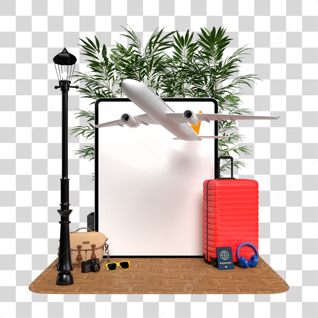 Mala Vermelha PNG Transparente