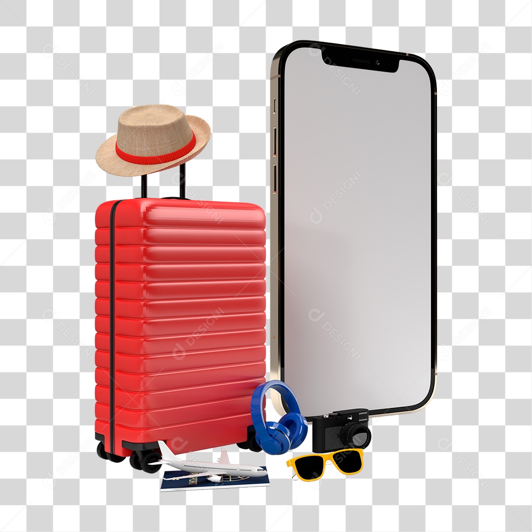 Mala Vermelha PNG Transparente