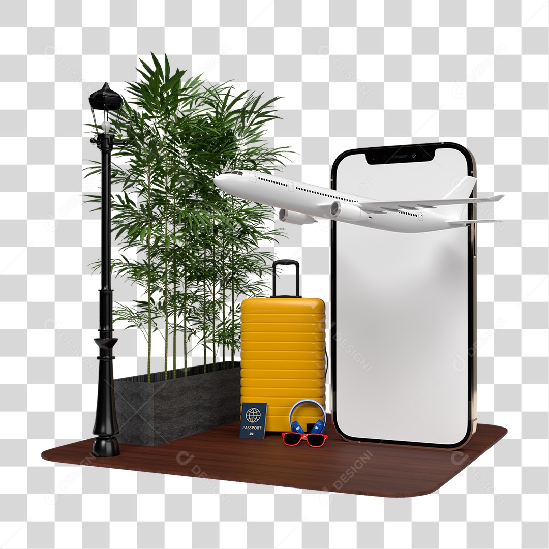 Mala Amarela PNG Transparente