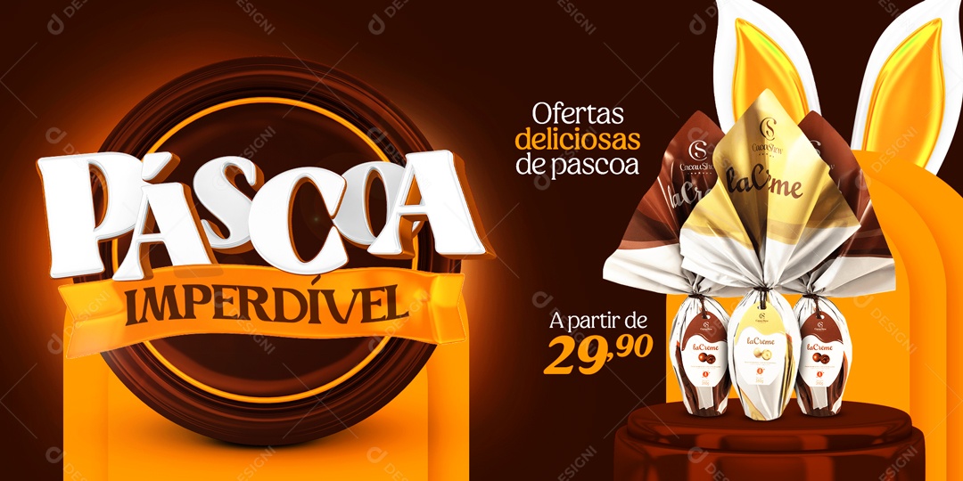 Banner Páscoa Imperdível Ofertas Deliciosas De Páscoa Social Media PSD Editável