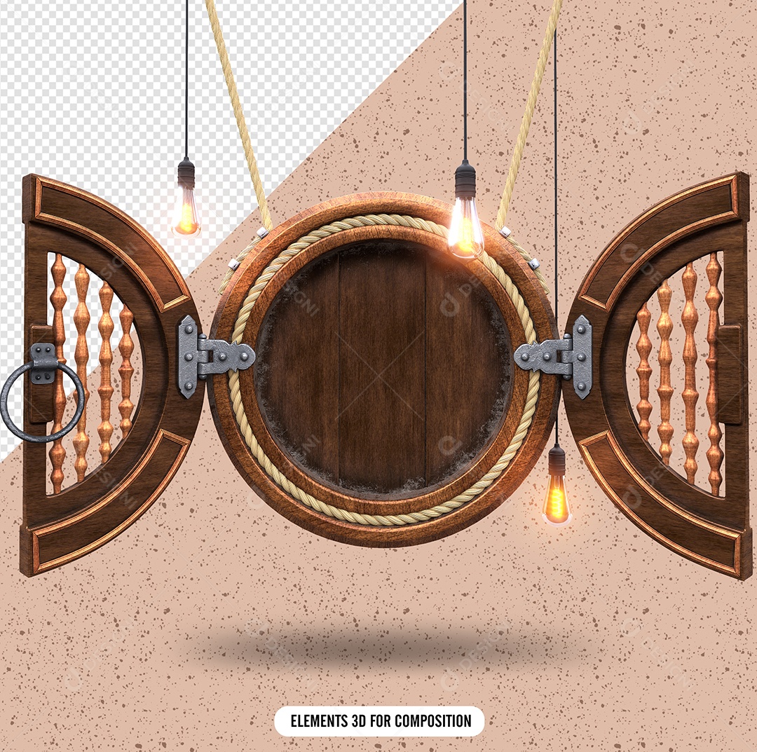 Elemento de Madeira Para Composição PSD