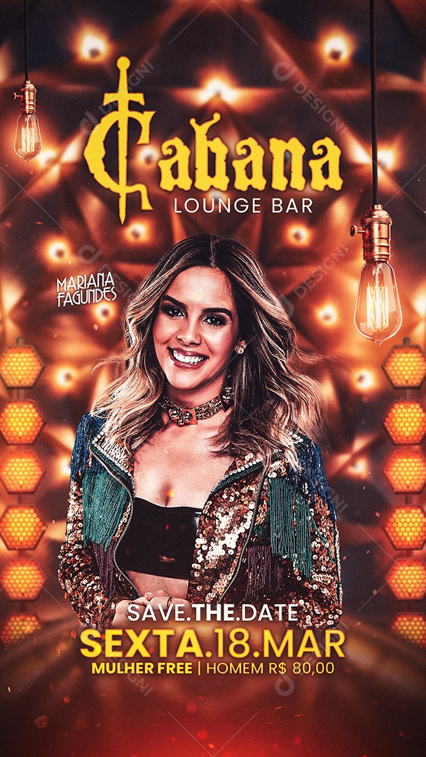 Flyer Show Mariana Fagundes Story Social Media PSD Editável