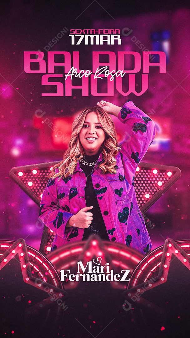 Flyer Show Mari Fernandez Story Social Media PSD Editável