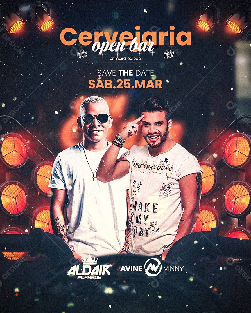 Flyer Show Aldair Palyboy e Avine Vinny Social Media PSD Editável