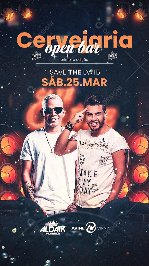 Flyer Show Aldair Palyboy e Avine Vinny Story Social Media PSD Editável