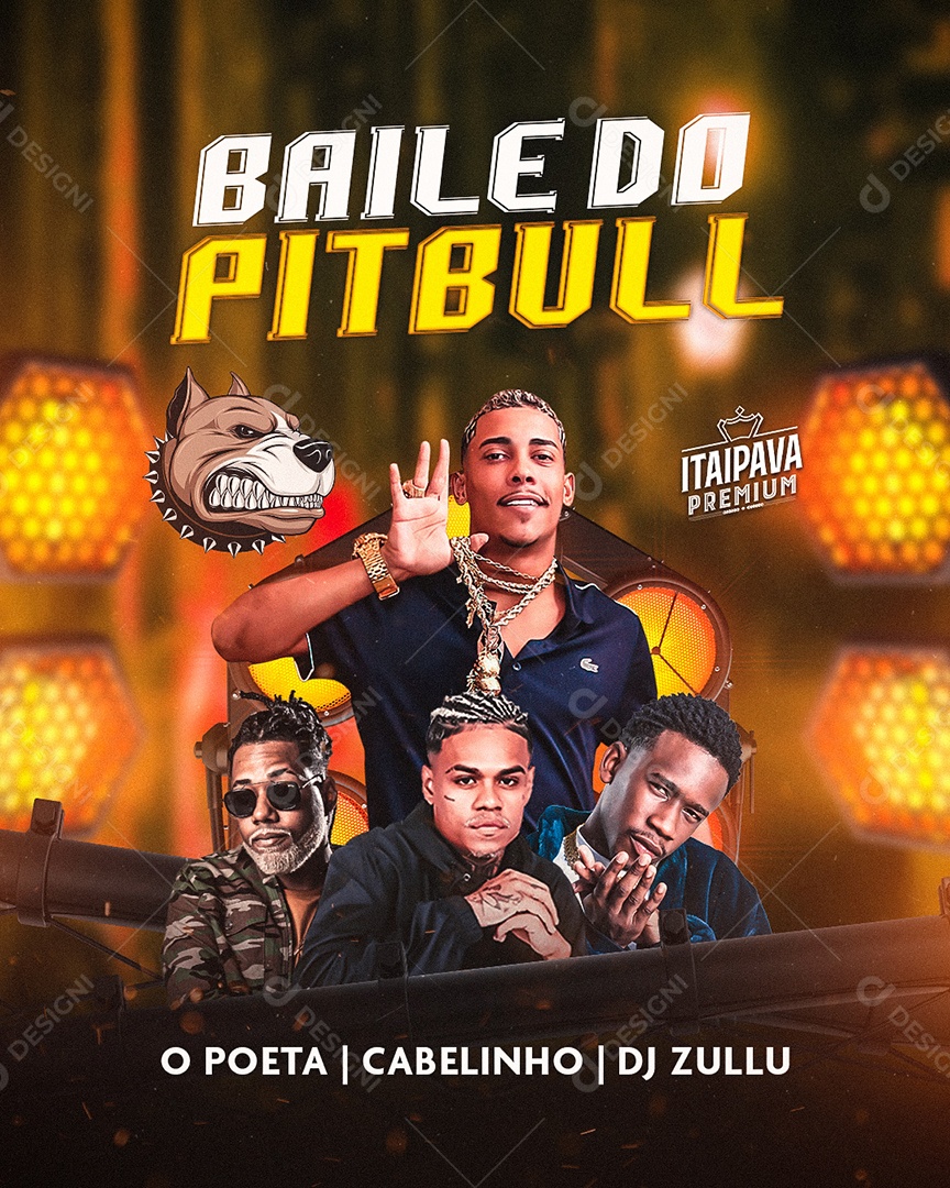 Flyer Show Baile do Pitbull Social Media PSD Editável