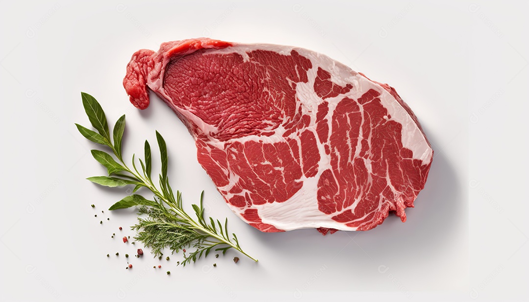 Deliciosos bifes crus de churrasco em cima da tábua com especiarias