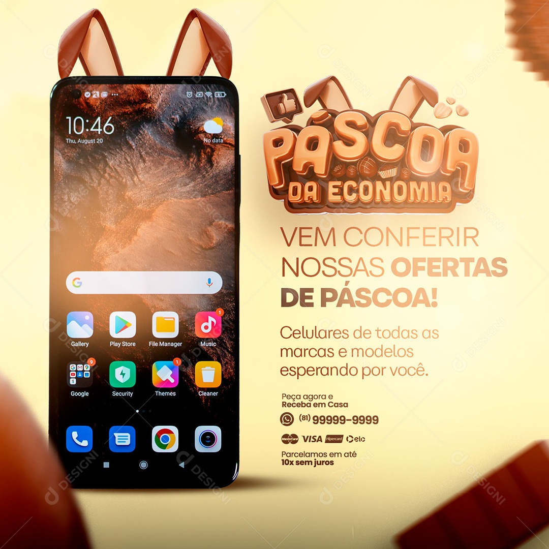 Páscoa Da Economia Vem Conferir Nossas Ofertas De Páscoa Loja De Celulares Social Media PSD Editável