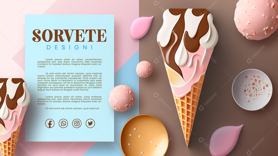 Layout Sorvete AI + EPS Editável