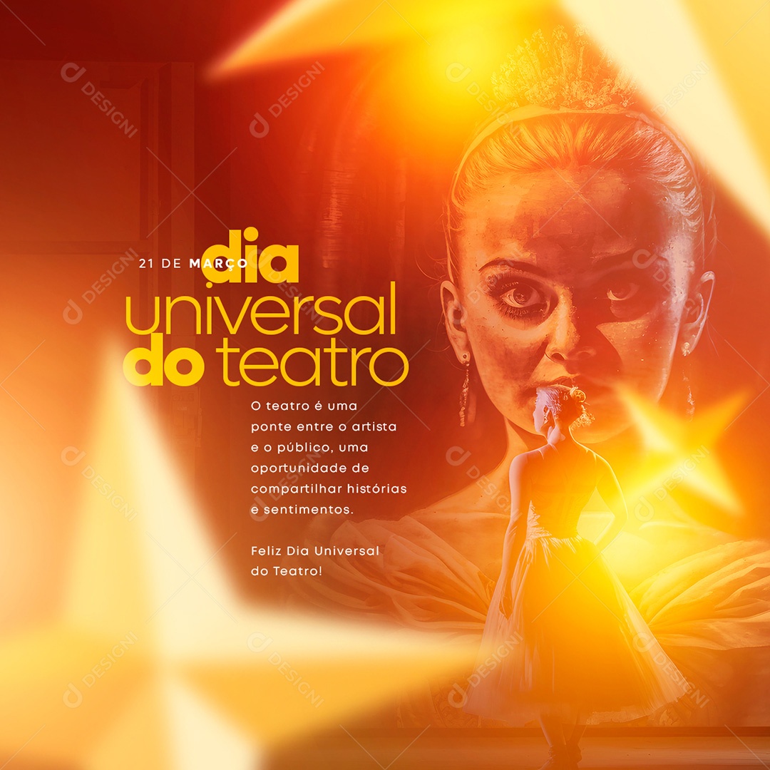 O Teatro é Uma Ponte Entre O Artista E O Público Dia Universal do Teatro Social Media PSD Editável
