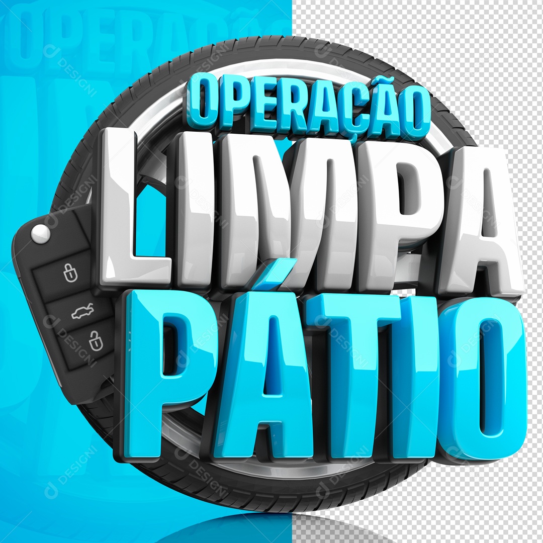 Operação Limpa Pátio Selo 3D Vermelho e Branco Para Composição PSD