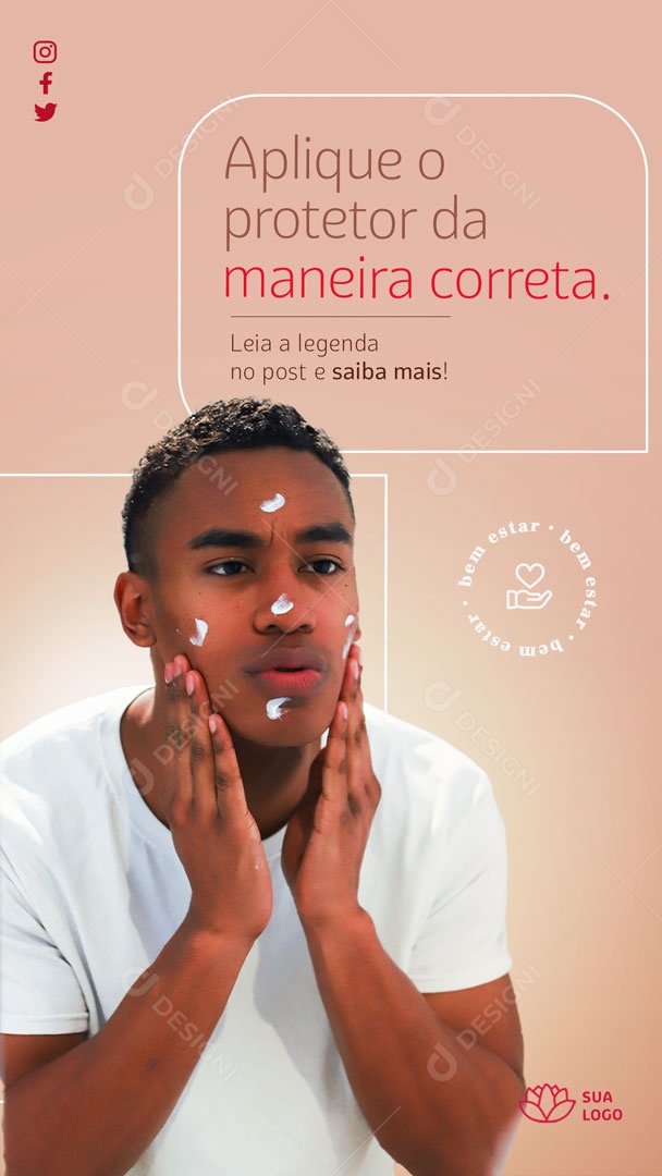 Story Aplique o Protetor da Maneira Correta Social Media PSD Editável